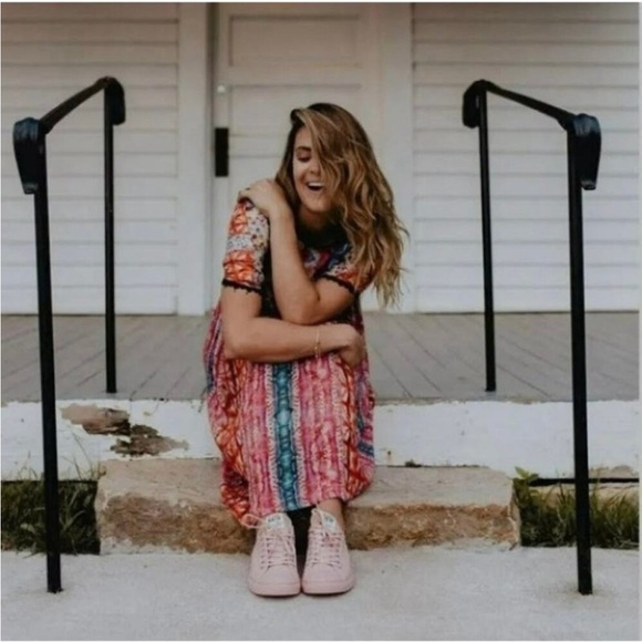 NWT Bl-ank London Anthropologie water color tie dye short sleeve dress small - Picture 13 of 13